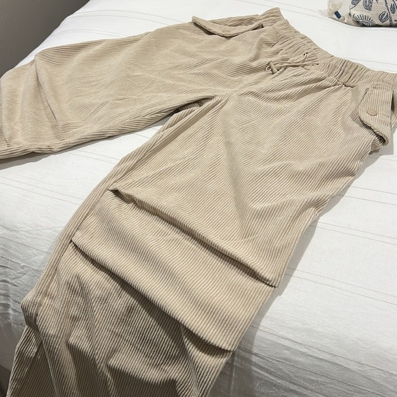 Le Lis Collection Corduroy Loose Fit Jogger Drawstring Tan Pockets Elastic Waist - Picture 9 of 16